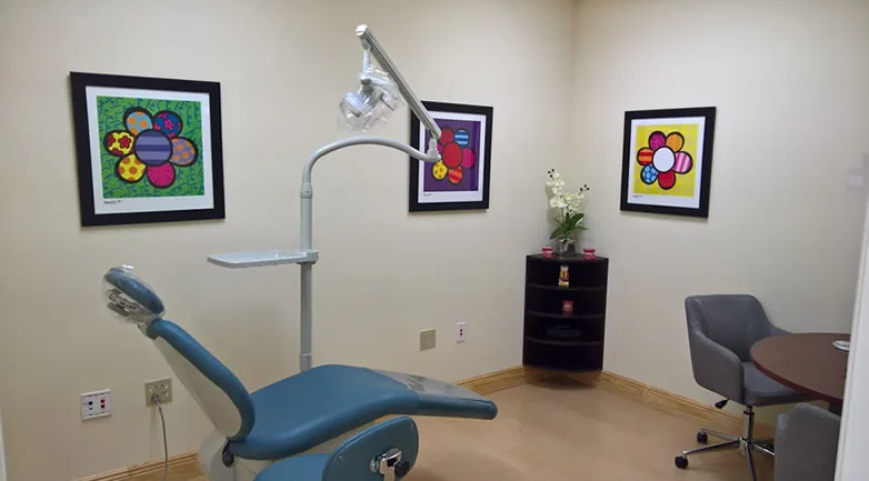 A treatment room set up for a younger patient